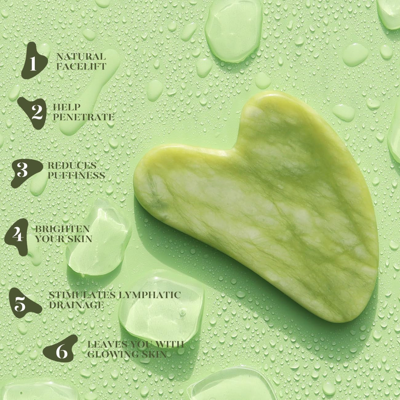 Gua Sha Set and Jade Roller, Guasha Tool Face, Jade Gua Sha & Face Rollers for Women, Gua Sha Stone, Self Care Gift, Body Muscle Relaxing, Improve Eye Puffiness, Skin Care Gift